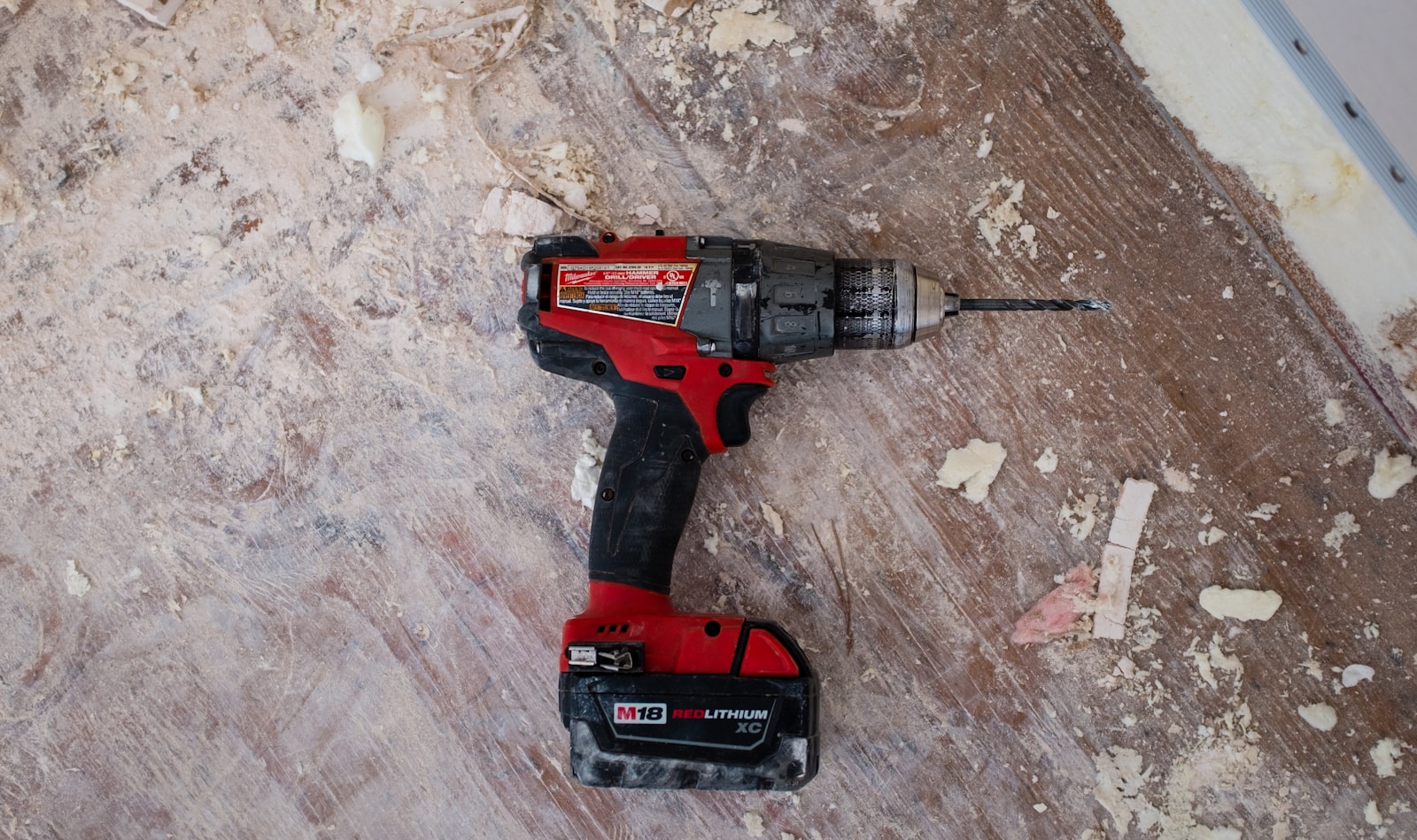 Cordless drill on a job site during a home repair